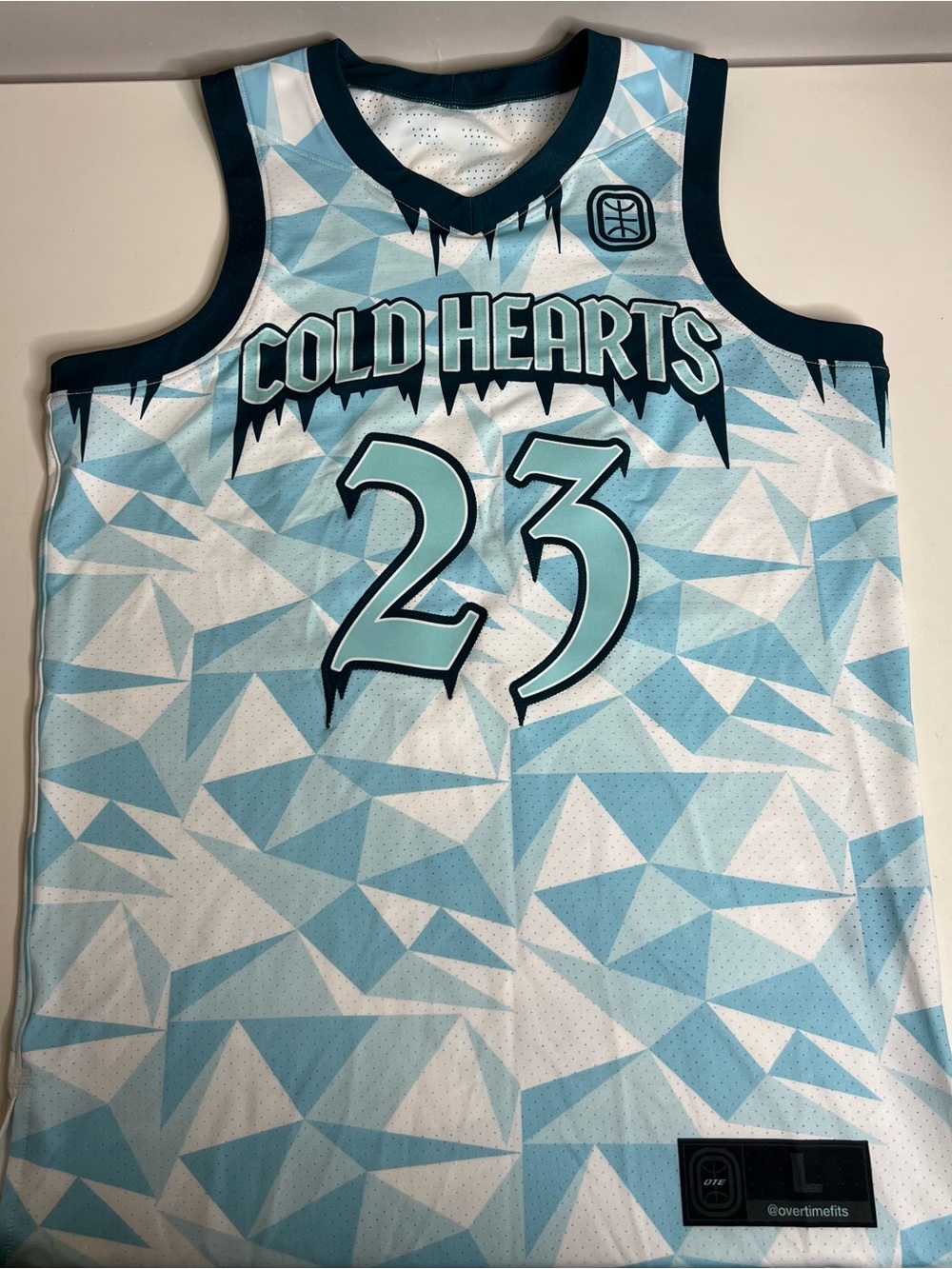 Cold Hearts Basketball Jersey 23 in Ice Blue & Navy